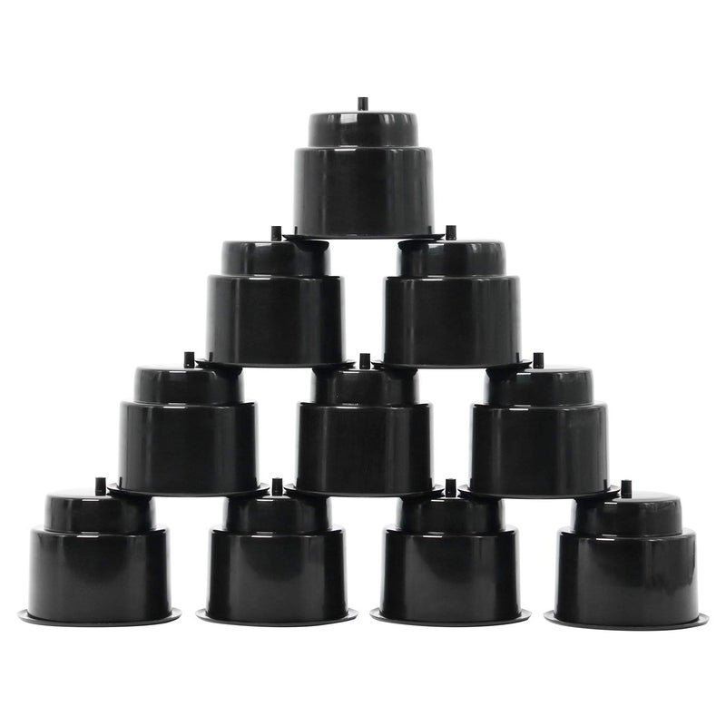 NovelBee Recessed Plastic Cup Drink Holder with Drain for Boat Truck Car Camper RV (Black, 10pcs) - Image 2